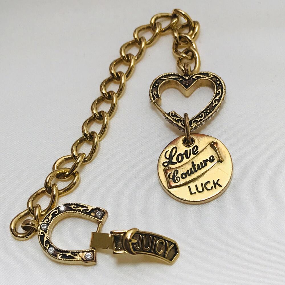 Juicy Couture Vintage Lady Juicy Love Luck Charm Bracelet Original Box